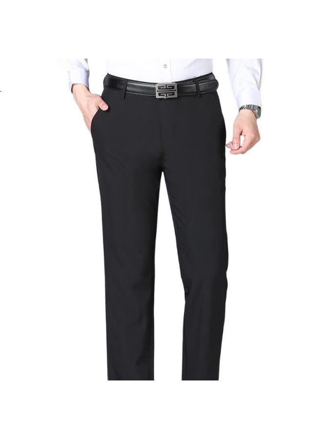 ROMON [Wrinkle-Free, Stretchy] Casual Pants For Men, Business Formal Wear, Loose Straight-Leg Dad Style, Suit Trousers, Long Pants - Image 2
