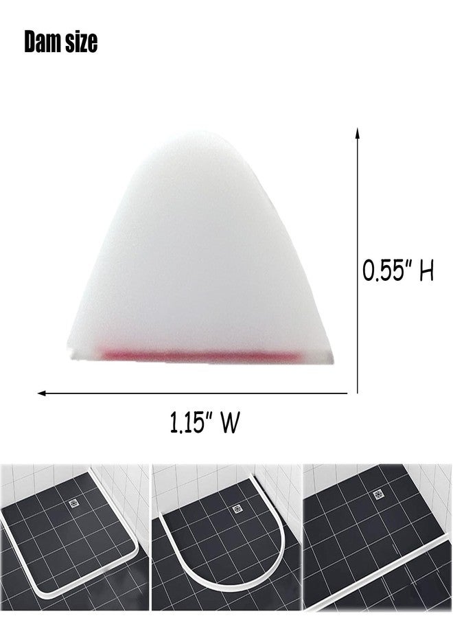 Ynotus 1/2" High Collapsible Shower Threshold Water Dam Barrier 39" Shower Water Stopper Barrier Shower Splash Guard For Walk In Shower Water Guard Suitable For Bathrooms Kitchens To Block Water Flow White - Image 2