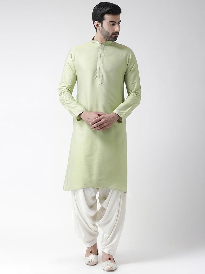 KISAH Mens Patiala Pant – Solid Rayon Salwar Pant for Men | Traditional Patiala for Haldi, Yoga, Dance, White,44 - Image 2