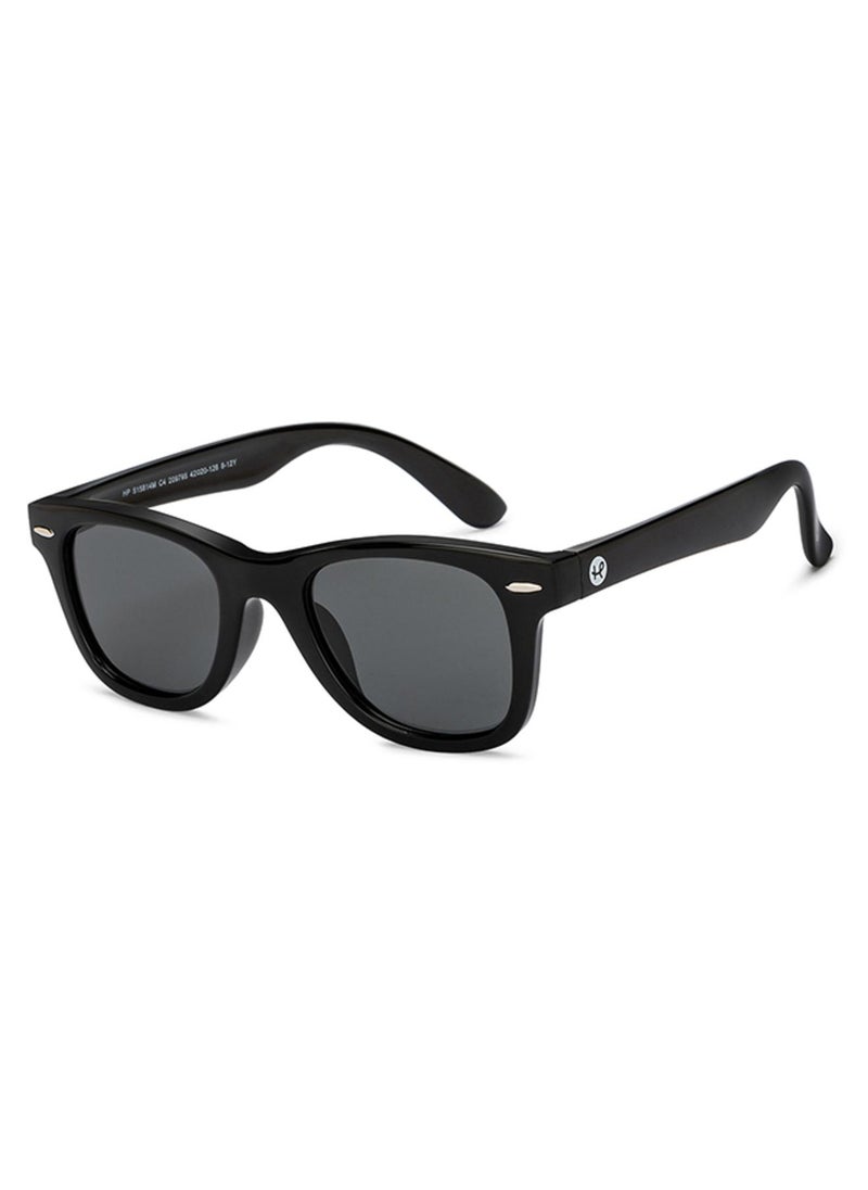 Hooper - Hooper By Lenskart | Black Grey Full Rim Square Latest and Stylish Kids Sunglasses | Polarized and 100% UV Protected | For Boys & Girls (Age 5-8 yrs) | HP S15814M - Image 1