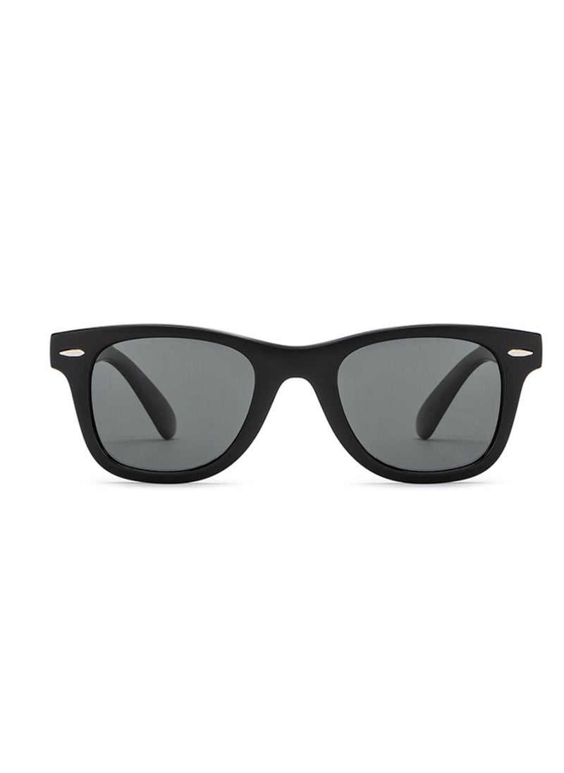 Hooper - Hooper By Lenskart | Black Grey Full Rim Square Latest and Stylish Kids Sunglasses | Polarized and 100% UV Protected | For Boys & Girls (Age 5-8 yrs) | HP S15814M - Image 1