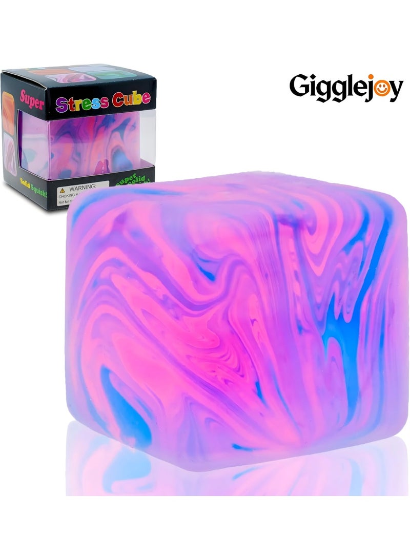 Gigglejoy Fidget Cube Squishy Toys , Squeeze Stress Balls for Kids, Adults Squishies Anxiety Relief Maltose Ball, Ice Squishys Sugar Sensory Toy for ADHD Autism, Novel Design Colorful Fidgets Cubes - Image 1