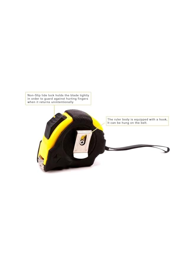 PROMASS Retractable Measuring Tape, 5M/16FT, with Belt Clip, Compact, Durable  - Image 5
