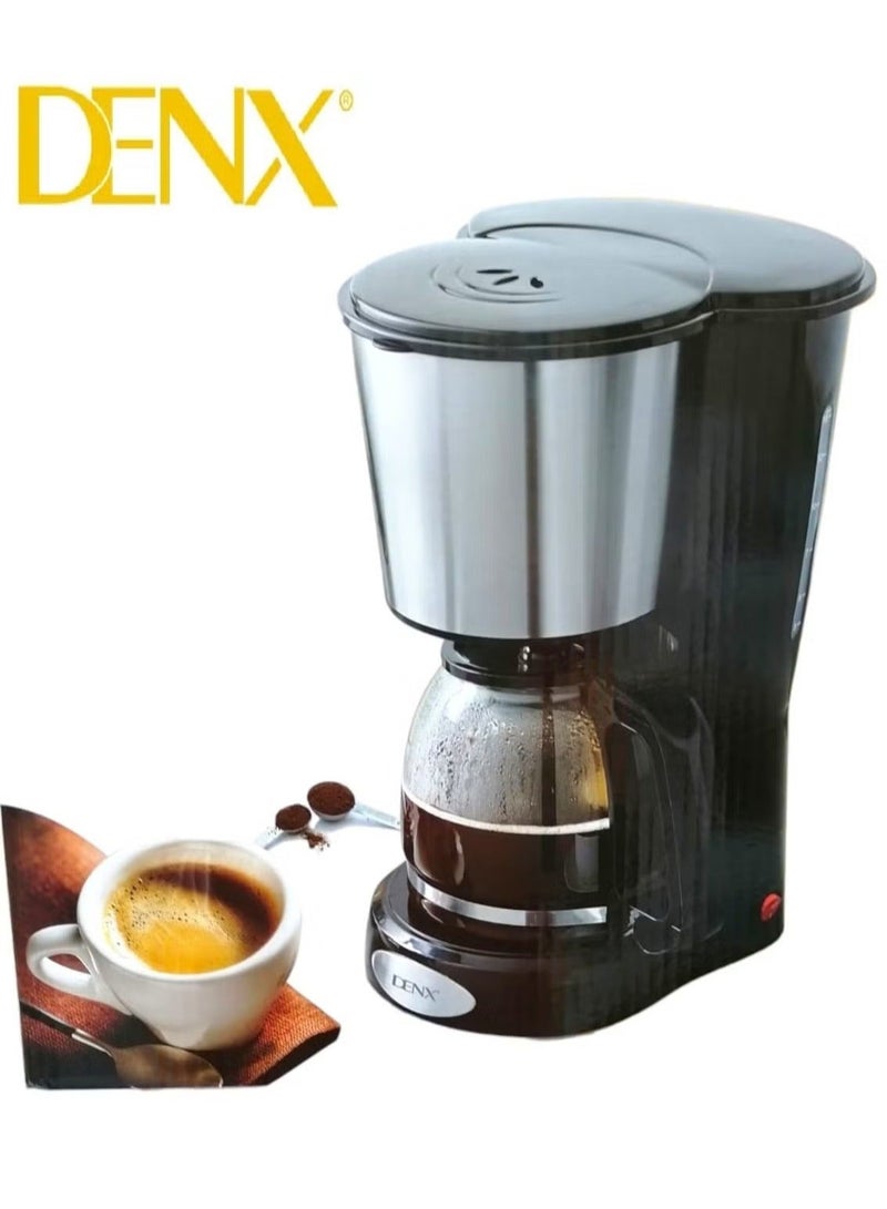Denx 1.5L Coffee Maker, Anti-Drip Function, 900W, Keep Warm Function, Glass Jar, DX3415 - Image 1