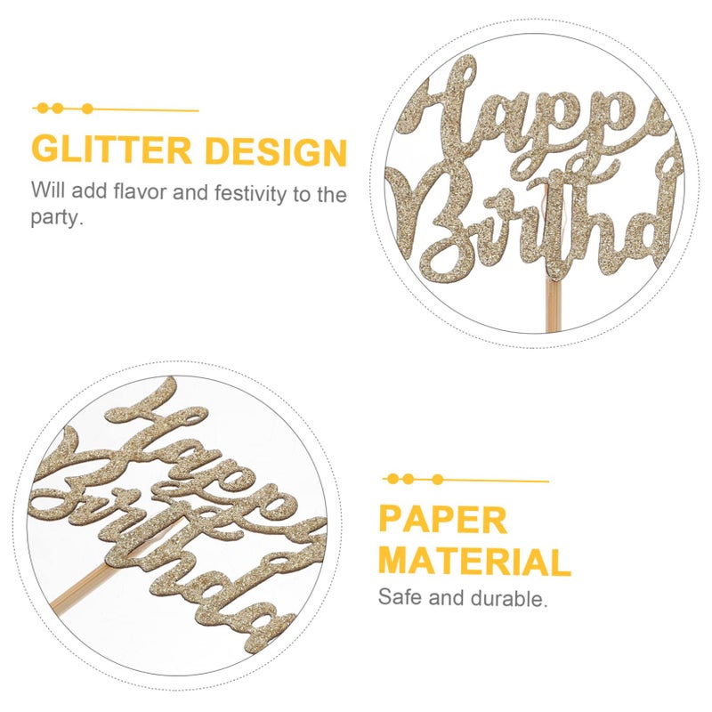 Elegant Shiny Gold Cake Picks 30pcs Birthday Cupcake Toppers For Party Decorations - Image 4