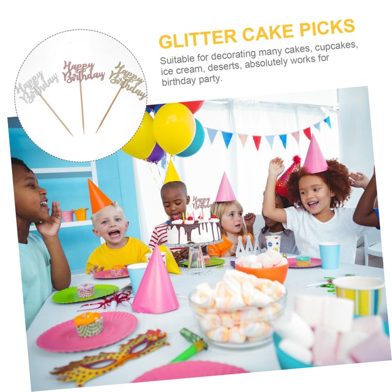 Elegant Shiny Gold Cake Picks 30pcs Birthday Cupcake Toppers For Party Decorations - Image 3