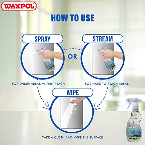 Waxpol Glass Cleaner Spray 300 ml – High Performance Alcohol Based Windshield & Car Glass Cleaner, Multi-Surface Window, Mirror & Screen Cleaner, Fast Dry & Residue Amonia Free Formula - Image 3