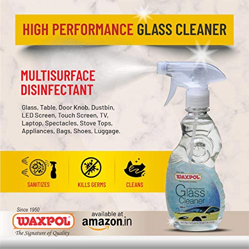 Waxpol Glass Cleaner Spray 300 ml – High Performance Alcohol Based Windshield & Car Glass Cleaner, Multi-Surface Window, Mirror & Screen Cleaner, Fast Dry & Residue Amonia Free Formula - Image 4