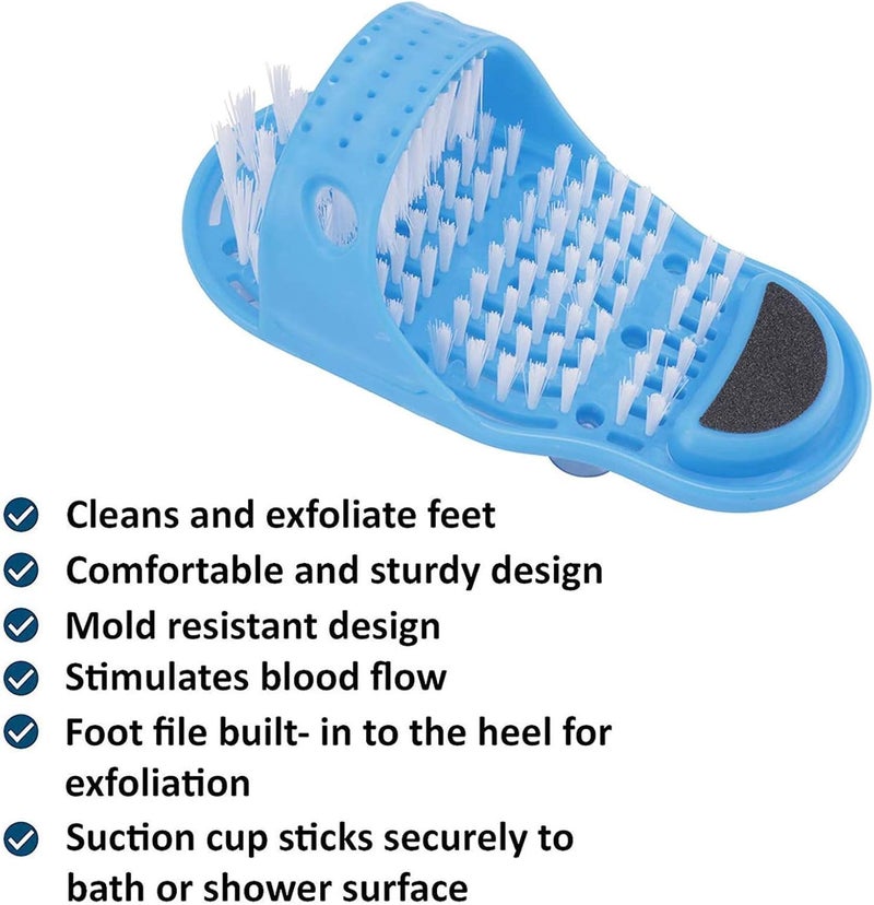 Foot Scrubber Shower Slipper with Built-in Pumice Stone, Silicone Bath Massage Slipper for Exfoliating Dead Skin, Heel Care and Foot Cleaning, Anti-Slip One Piece Design (Two packs (2 pieces)) - Image 3
