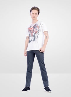 Web Denim Web Denim Dark Grey Mid Waist Regular Fit Straight Stretchable Jeans Fashionable Relaxed Fit Comfortable Denim Pant For Men  - Image 1