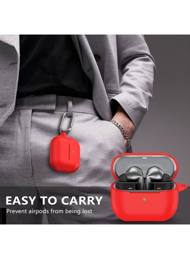 Samsung Galaxy Buds 3 / Buds 3 Pro Protective Case Cover with Cleaner Kit – Soft Silicone with Carabiner - Image 5