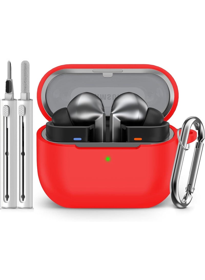 Samsung Galaxy Buds 3 / Buds 3 Pro Protective Case Cover with Cleaner Kit – Soft Silicone with Carabiner - Image 1