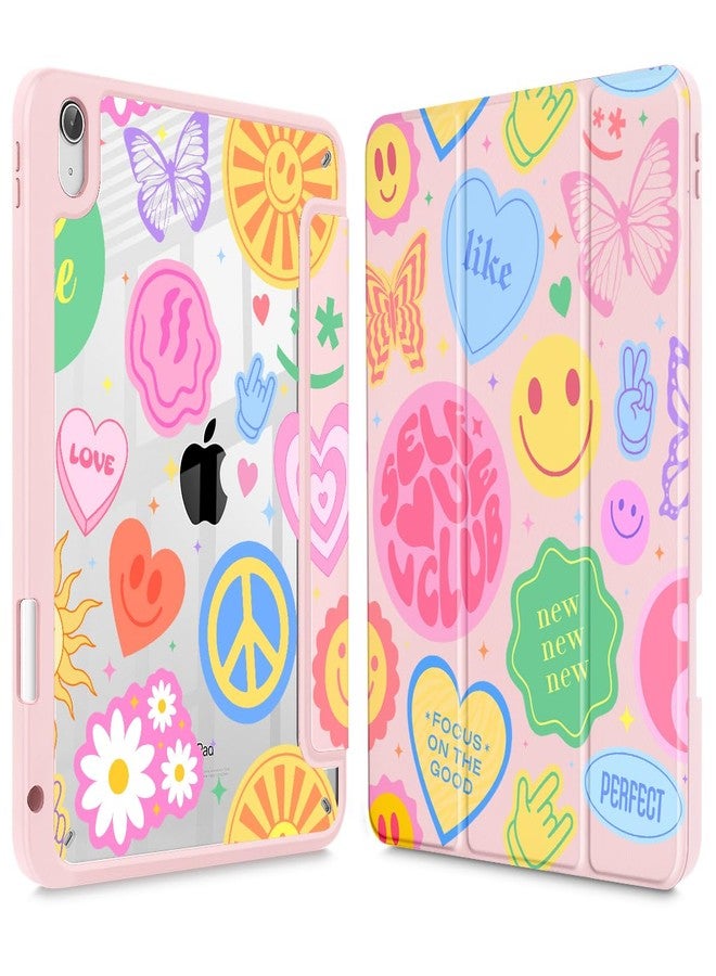 May Chen for iPad (A16) 11th Generation Case 11 Inch 2025, iPad 10th Gen Case 2022 10.9 inch, Built-in Pencil Holder with Shockproof Cover Clear Transparent Back Shell Auto Wake/Sleep, Smile Art - Image 1