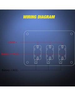 KASTWAVE 3 Gang Toggle Switch 12V Rocker Switch Panel with LED Light and Flip Cover, Heavy-Duty ON/Off Switch Plate 3 Pin SPST Rocker Switch for DIY, Home, Racing Car (Blue)  - Image 5