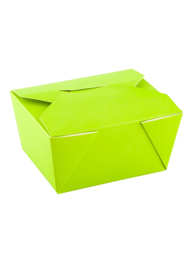 Restaurantware Bio Tek 30 Ounce Take Out Boxes, 200 To Go Lunch Boxes - Tab-Lock Closure, Heat-Tolerant, Green Paper Disposable Lunch Boxes, Greaseproof, For Hot And Cold Foods  - Image 1