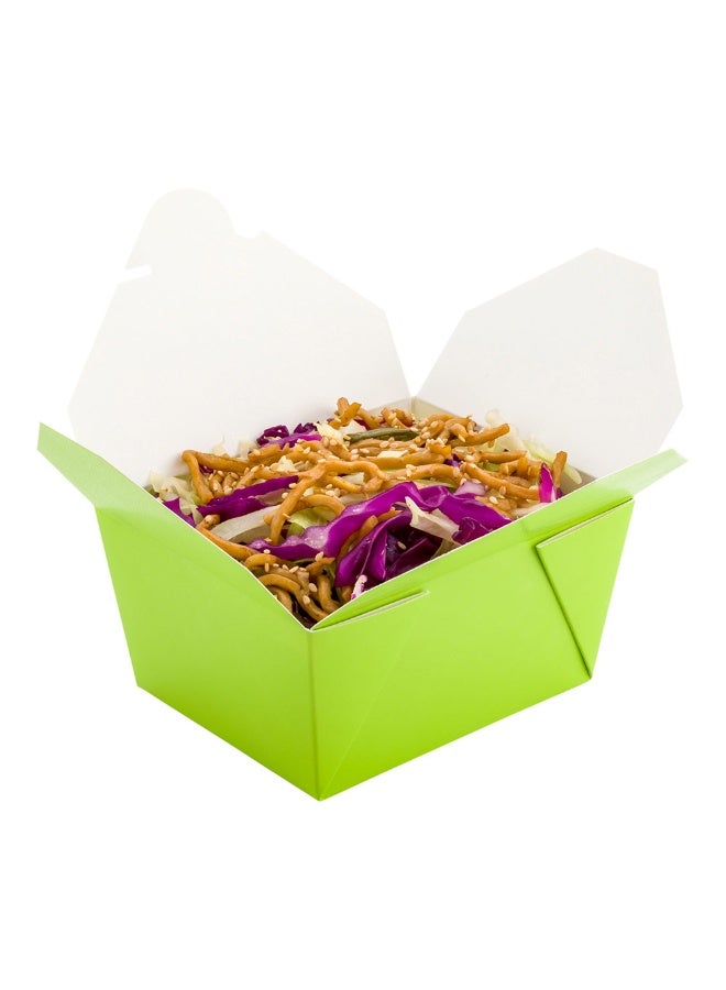 Restaurantware Bio Tek 30 Ounce Take Out Boxes, 200 To Go Lunch Boxes - Tab-Lock Closure, Heat-Tolerant, Green Paper Disposable Lunch Boxes, Greaseproof, For Hot And Cold Foods  - Image 2