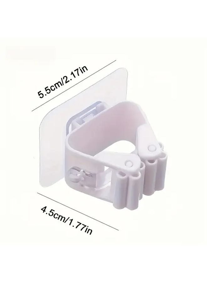 6 قطع رف ممسحة ومقشة رمادي مثبت على الحائط بدون حفر خطافات تخزين بلاستيكية متينة - Image 4