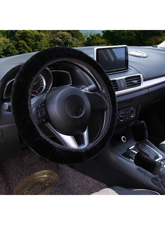 3-piece set: Fluffy steering wheel cover / handbrake / gear shift - Image 2