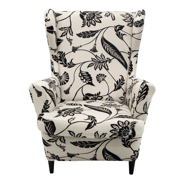 HAOYONG Wing Chair Slipcovers Printed Wingback Chair Covers 2 Pieces Wingback Armchair Slipcover Stretch Chair Slip Covers Washable Armchair Protector Cover for Living Room and Bedroom - Image 1