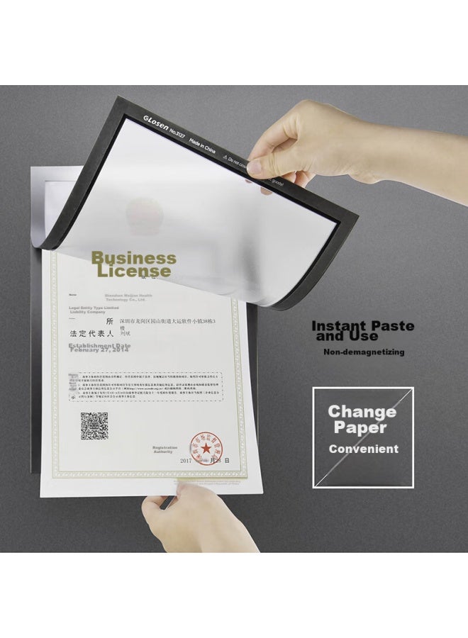 Jin Longxing Jinlongxing Business License Frame A4, Magnetic Display Sticker, Business License Copy Protective Cover Bulletin Board Sticker, 9329 Gold - Image 2