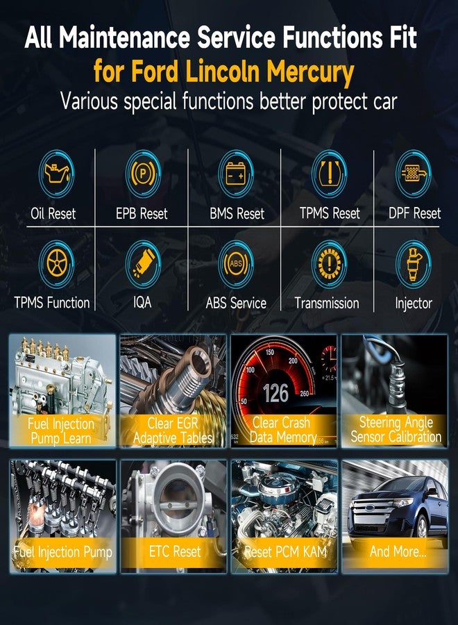 ANCEL FD700 All System OBD2 Scanner fit for Ford Vehicles Automotive Code Reader Diagnostic Scan Tool with SRS SAS Calibration Oil TPMS IQA EPB BMS DPF Regen EGR Reset - Image 3