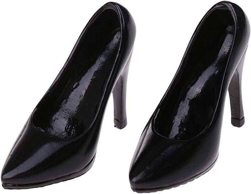 klarako NC 1/6 Scale Black PU Leather Women Jacket Coat Skirt Shoes Suit Taking 12 in-in - Image 4