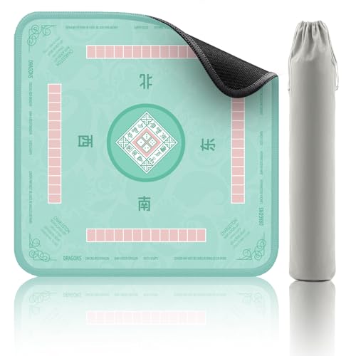 2F22E Mahjong Mat NonSlip Noise Reduction Gaming Mat 324x324 Inch for MahjongPokerBoard GamesCard GamesDominoes Cyan - Image 1