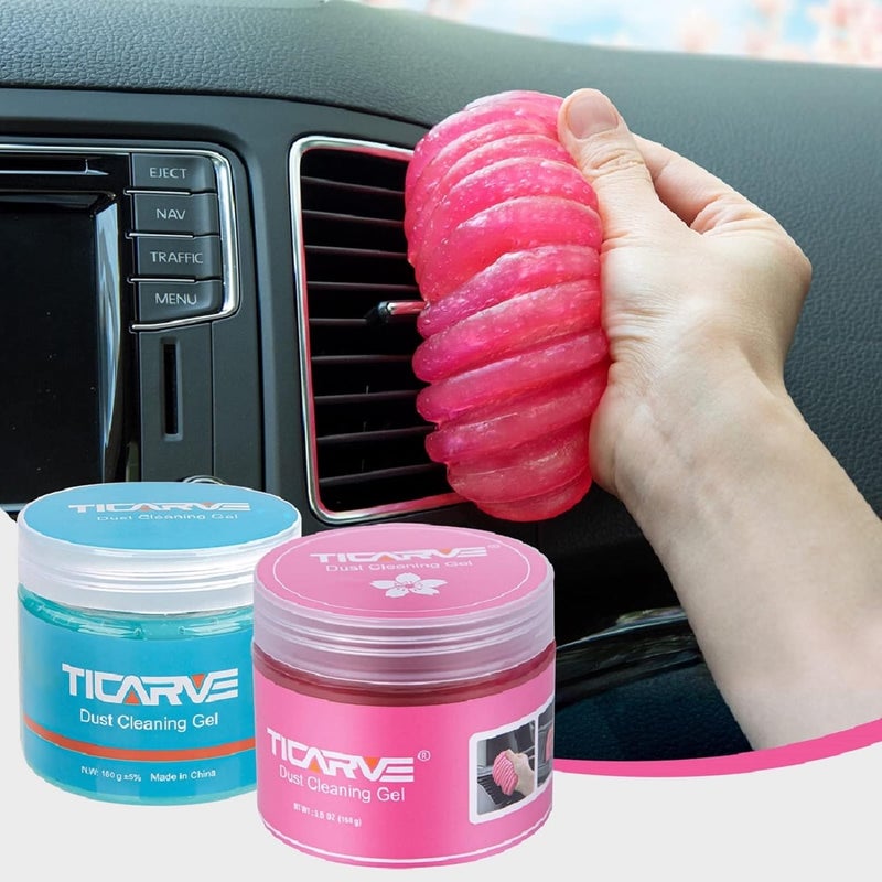 TICARVE Cleaning Gel Car Putty Slime for Detailing Putty Detail Tools Car Interior Cleaner Automotive Cleaning Keyboard Cleaner Blue Rose (2Pack) - Image 1