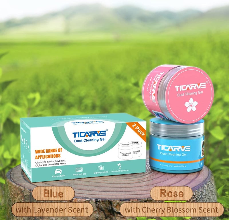 TICARVE Cleaning Gel Car Putty Slime for Detailing Putty Detail Tools Car Interior Cleaner Automotive Cleaning Keyboard Cleaner Blue Rose (2Pack) - Image 4