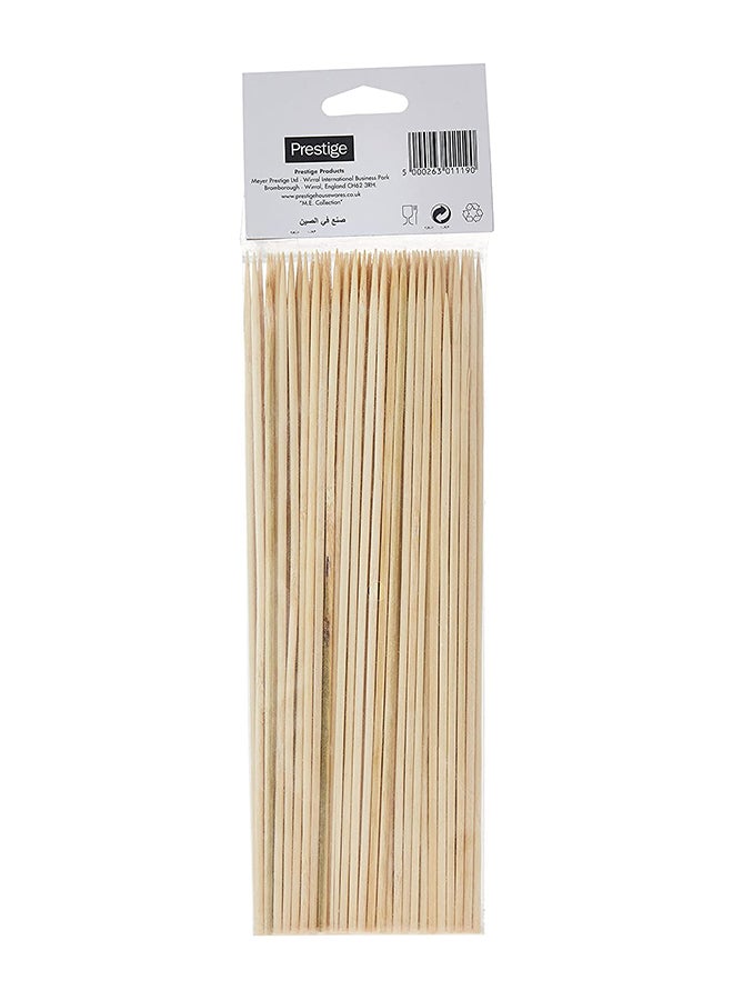 Prestige 80-Piece Wooden Skewers Brown 25cm - Image 3