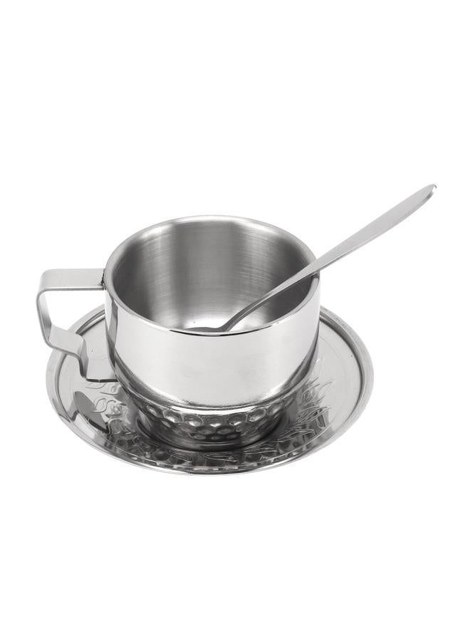 xozgdovg 304 Stainless Steel Coffee Cup Set Heat Insulation Anti Scalding Double Walled Coffee Mug with Spoon Saucer for Tea Milk - Image 2