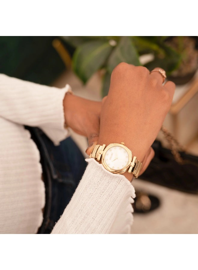 LIGANT Luxury Women's Stainless Steel Watch in Royal Gold - Elegant Modern Design - Rust Resistant Metallic Wristwatch for Events & Gala - Image 4