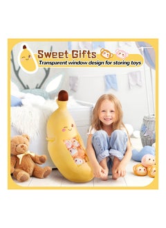 Y&D Cute Throw Pillow Stuffed, Kawaii Banana Plush Toy Shaped Stuffed Toys Removable Fluffy Creative Gifts for Teens Adults Birthday Party Supplies, 21.5''  - Image 2