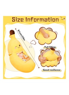 Y&D Cute Throw Pillow Stuffed, Kawaii Banana Plush Toy Shaped Stuffed Toys Removable Fluffy Creative Gifts for Teens Adults Birthday Party Supplies, 21.5''  - Image 5
