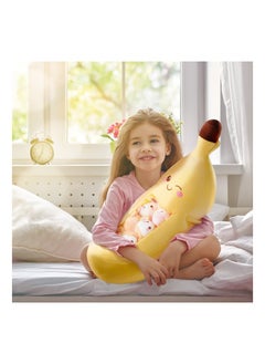Y&D Cute Throw Pillow Stuffed, Kawaii Banana Plush Toy Shaped Stuffed Toys Removable Fluffy Creative Gifts for Teens Adults Birthday Party Supplies, 21.5''  - Image 4
