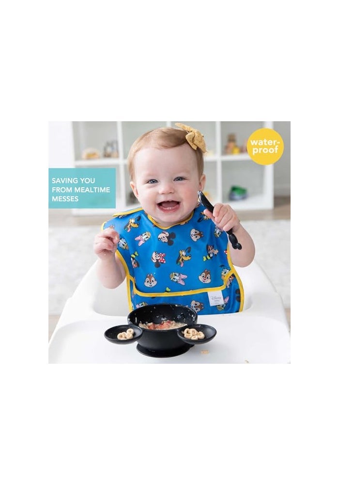 Bumkins Disney Bibs for Girl or Boy SuperBib Baby and Toddler for 624 Months Essential Must Have for Eating Feeding Baby Led Weaning Mess Saving Waterproof Soft Fabric 3pk Mickey and Friends - Image 3