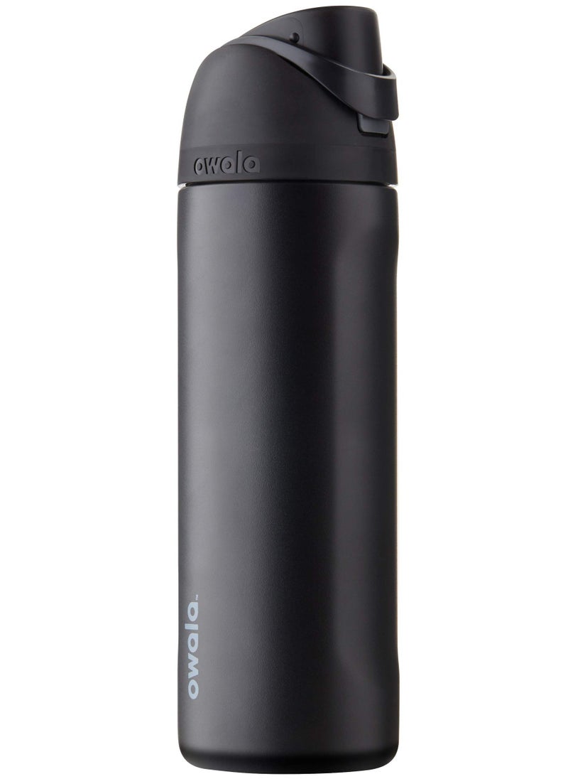Owala Owala FreeSip Insulated Stainless Steel Water Bottle with Straw for Sports, Travel, and School BPA-Free Sports Water Bottle, 24 oz, Very, Very Dark  - Image 1
