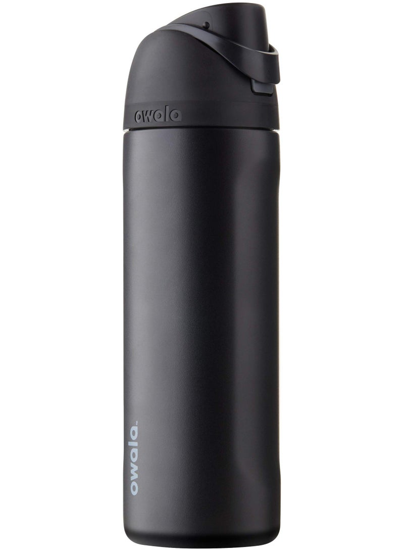 Owala FreeSip Insulated Stainless Steel Water Bottle with Straw for Sports, Travel, and School BPA-Free Sports Water Bottle, 24 oz, Very, Very Dark - Image 1
