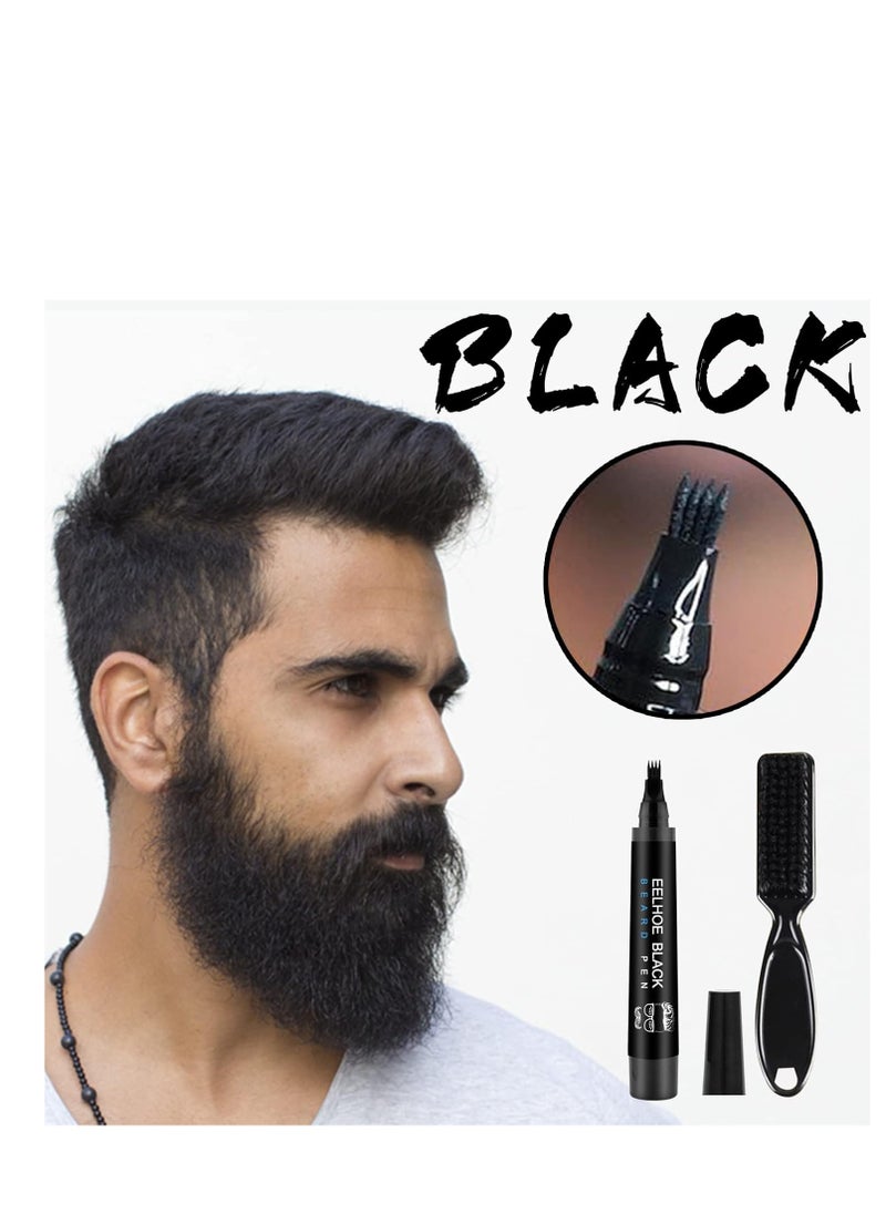 EELHOE - Beard Pencil Filler For Men, Natural Beard Pen, Waterproof & Long Lasting(BLACK) - Image 1