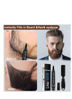 EELHOE Beard Pencil Filler For Men, Natural Beard Pen, Waterproof & Long Lasting(BLACK)  - Image 2