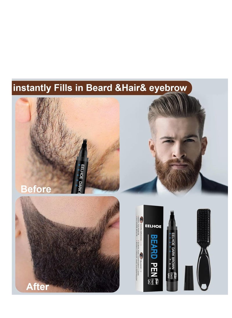 EELHOE - Beard Pencil Filler For Men, Natural Beard Pen, Waterproof & Long Lasting(BLACK) - Image 1