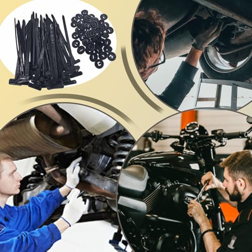 BOVVSKY Nylon Universal Cable Tie Buckle, Locking Zip Ties Holder with Pin & Button Design, Suitable for Car Daily Auto Fixing (50PCS) - Image 5