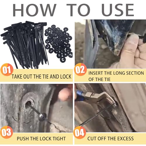 BOVVSKY Nylon Universal Cable Tie Buckle, Locking Zip Ties Holder with Pin & Button Design, Suitable for Car Daily Auto Fixing (50PCS) - Image 4