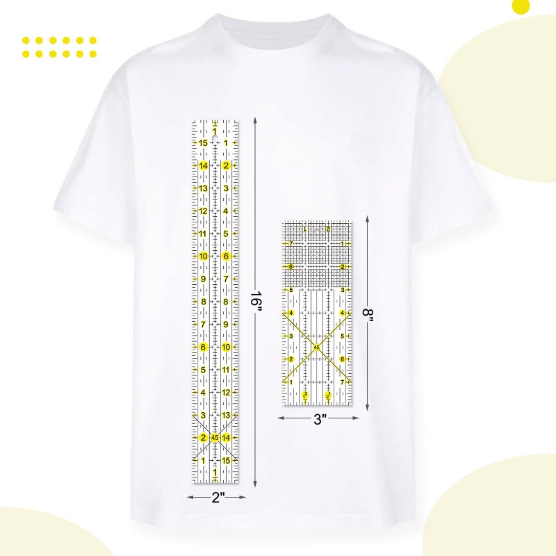 VPVPV Quilting Ruler, 8 Piece Acrylic Quilting Templates, Sewing Ruler, Fabric Cutting Ruler with Non-Slip Rings, Quilting and Sewing (6"x17", 3"x17", 2"x16", 1.5"x12", 1"x12", 1"x6", 8"x3") (Yellow) - Image 4
