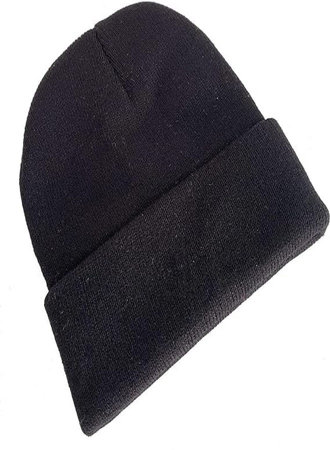 PENYAN School Winter Woolen Cap Beanies Warm Cold Weather Beanie Hats for Boys or Girls Black - Image 2