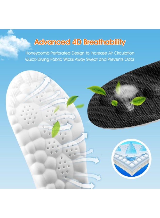 عام نعال داخلية سحابية 4D للرجال والنساء، نعال داخلية سحابية من الإسفنج الذكي فائقة النعومة ومضادة للتعب، وامتصاص الصدمات، وتخفيف آلام القدم، (رمادي، للرجال: 17.7-18.1 بوصة) - Image 3