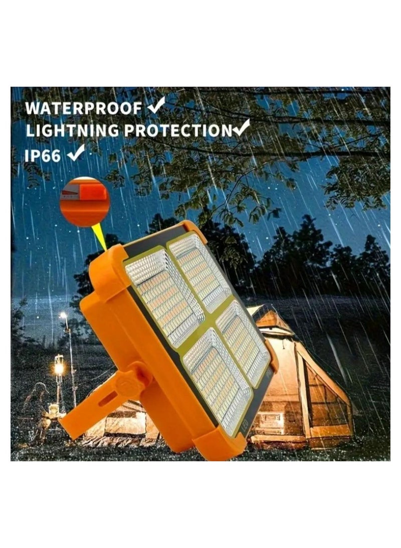 TAP FOG 600W PORTABLE RECHARCHEABLE LED LIGHT WITH SOLAR PANEL - WITH POWER BANK  USB MOBILE CHARGING ,, FOR CAMPING , PICNIC , CARAVAN  - Image 1