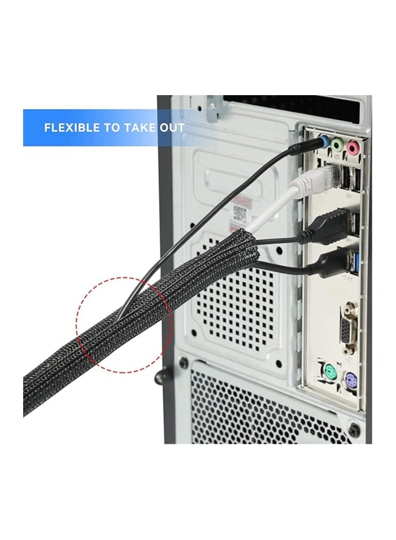 Flame Retardant Self-Rolling Textile Sleeving Wire Protective Cover Self-Rolling Braided Tube - Image 2