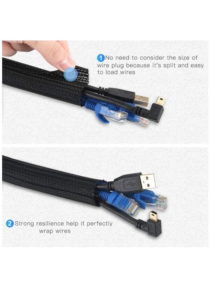 Flame Retardant Self-Rolling Textile Sleeving Wire Protective Cover Self-Rolling Braided Tube - Image 3