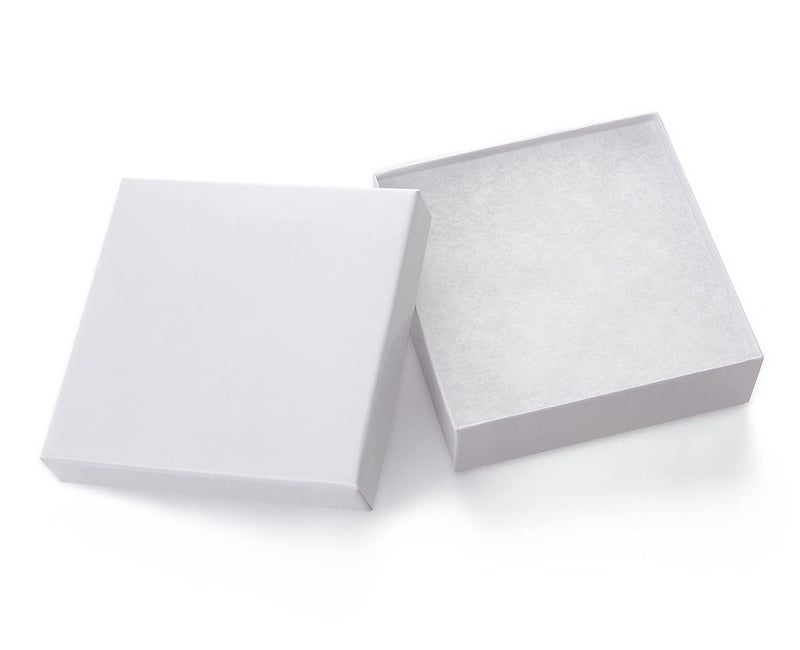 صناديق هدايا المجوهرات GEFTOL 40 عبوة 35x35x1 بوصة صناديق مجوهرات من الكرتون صناديق هدايا صغيرة للمجوهرات الأقراط العقود الأساور اليدوية الأساور البيضاء